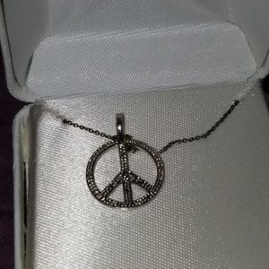 Sterling silver chain and .10ct diamond charm